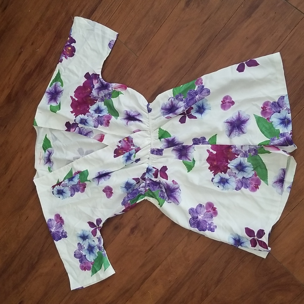Floral Deep V-Neck Silk Romper